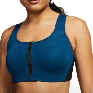 Nike Teal Zip-Front Sports Bra
